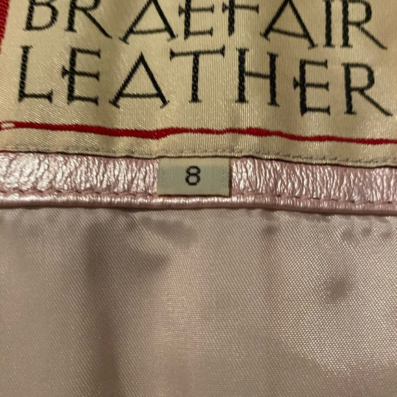 Braefair leather metallic light pink vintage jacket with matching skirt. - Picture 3 of 7
